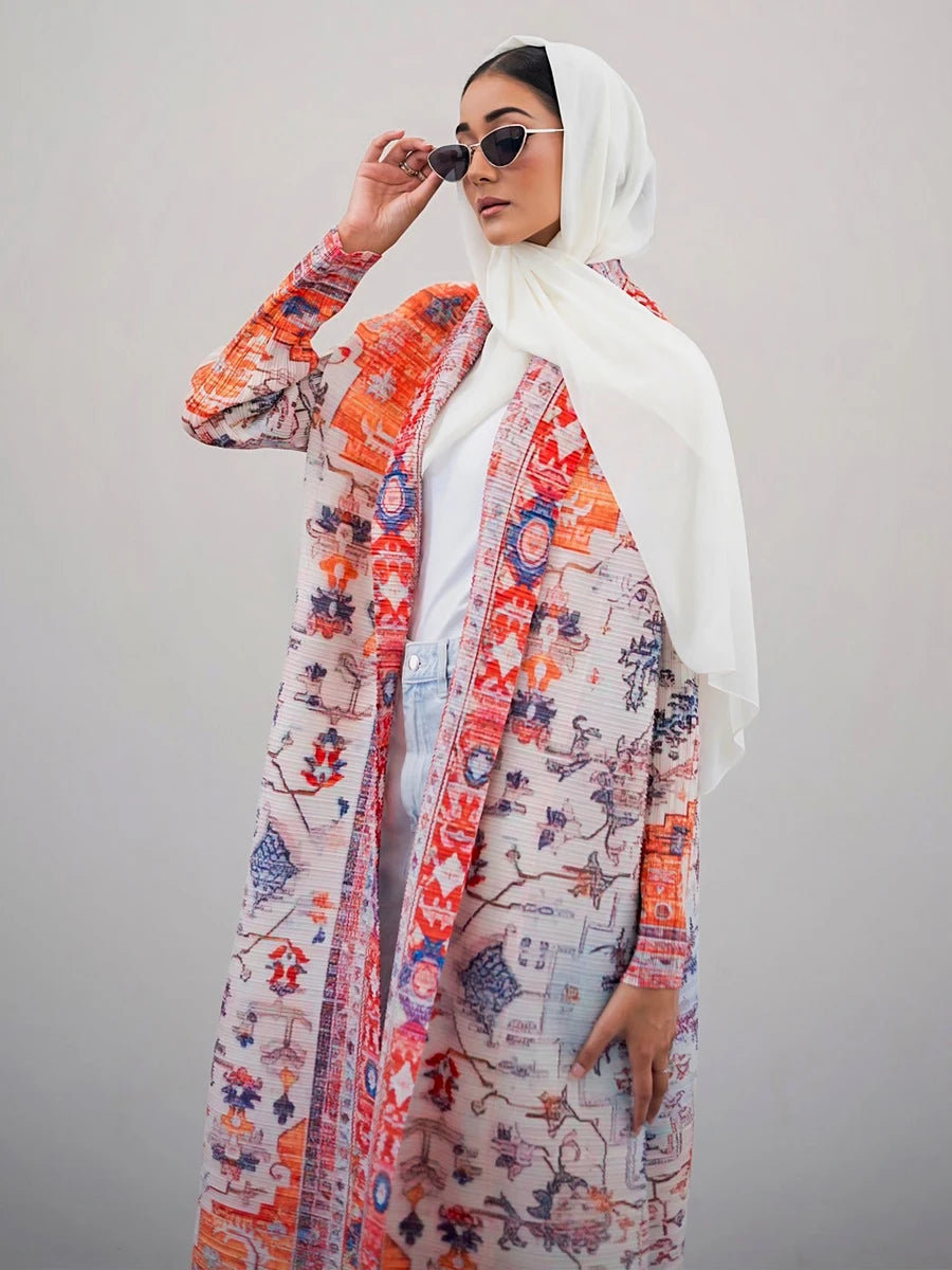 Abaya Ramadan 2025 Luxury Evening Formal Robe For Women Casual Elegant Dubai Pleated Long Sleeve Cardigan Trench Coats Female
