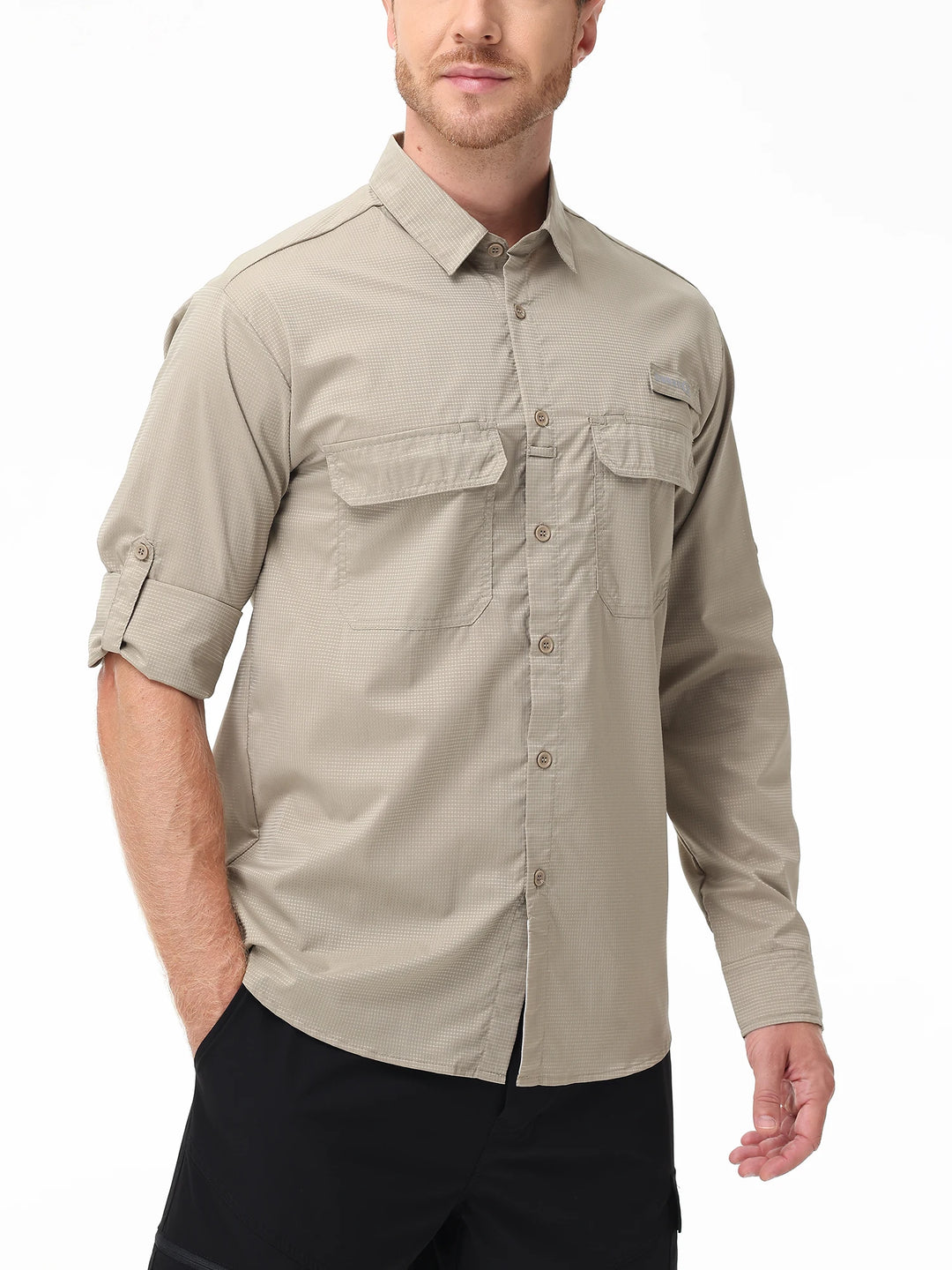 Summer Men's UPF 50+ Casual Long Sleert with Breathable B