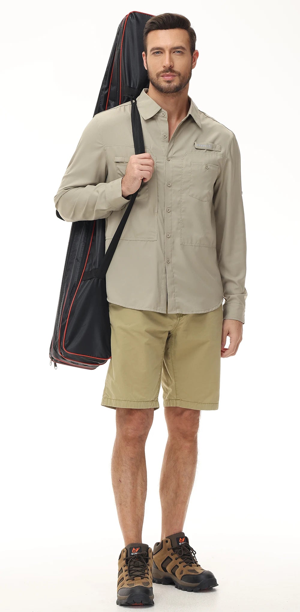Summer Men's UPF 50+ Casual Long Sleert with Breathable B