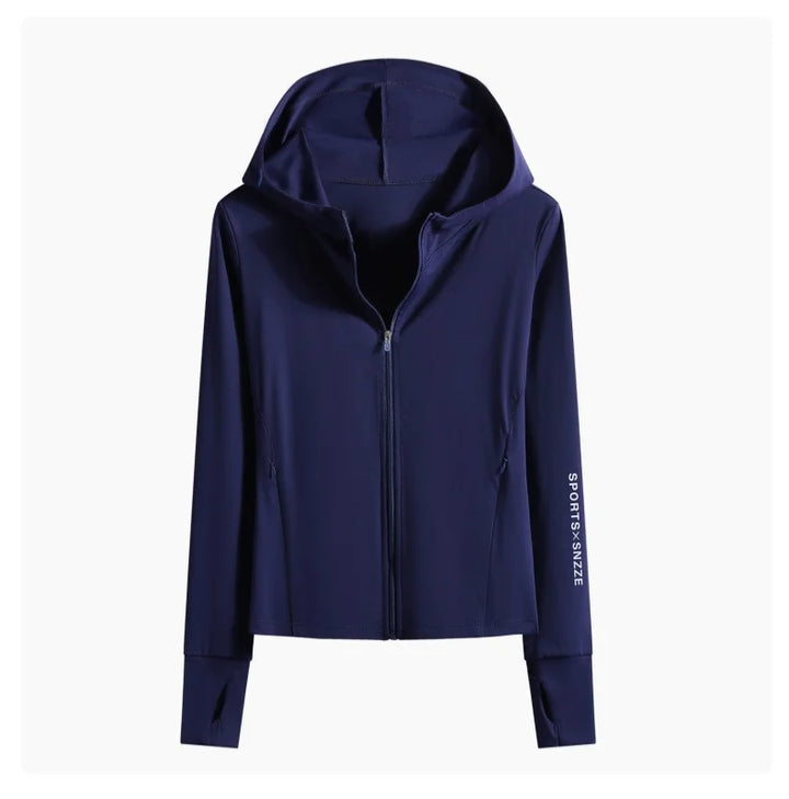 DRUR Autumn Winter Yoga Top Women Hooded Workout Jacket Zip Up Athletic Running Shirts with Pockets Sportswear Christmas Gifts