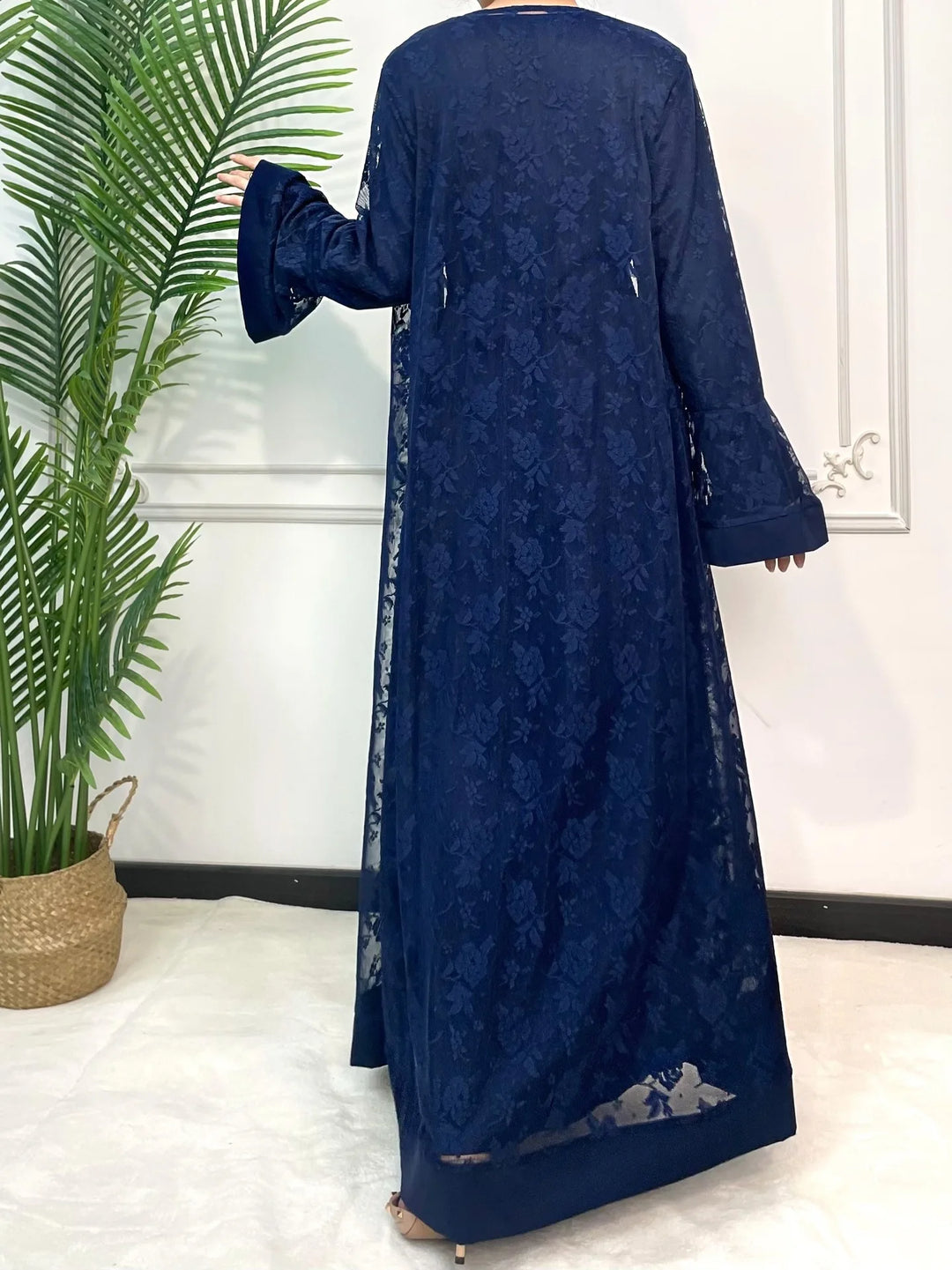 Ramadan Eid Prayer Lace Abaya 2 Piece Set Inner Dress Women Flare Sleeve Long Abayas Kaftan Djellaba Dubai Party Vestidos 2026