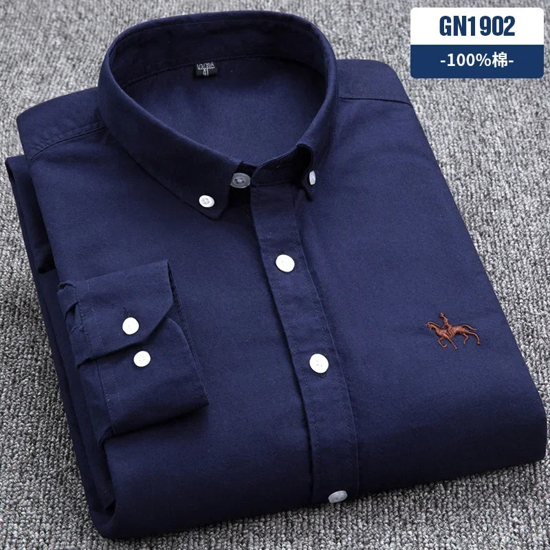 Oxford Shirts for Men 100% Cotton Men Sleeve Casual Shirts