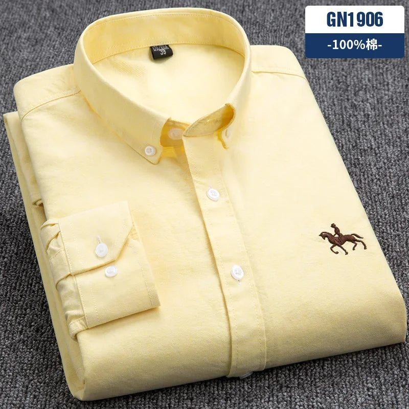 Oxford Shirts for Men 100% Cotton Men Sleeve Casual Shirts