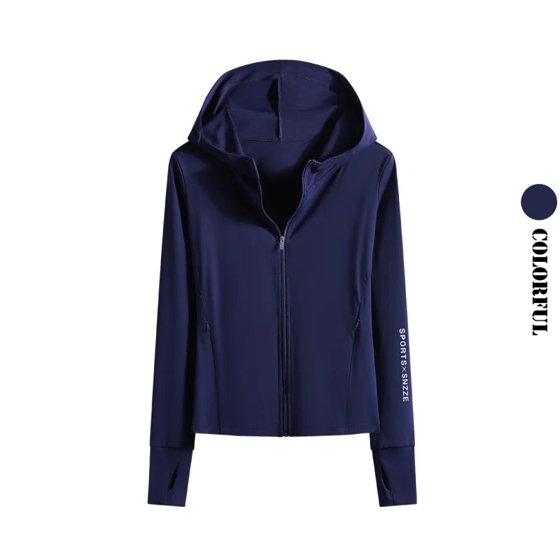DRUR Autumn Winter Yoga Top Women Hooded Workout Jacket Zip Up Athletic Running Shirts with Pockets Sportswear Christmas Gifts