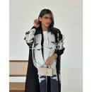 Retro Printed Pleated Windbreaker Women's Patchwork Collar Belt Long Windbreaker Jacket Saudi Arabia New Muslim Abaya