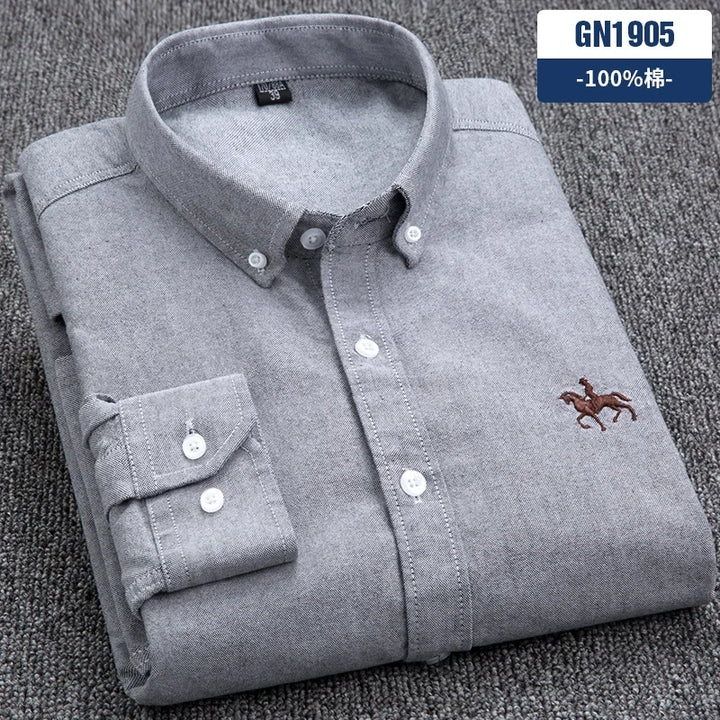 Oxford Shirts for Men 100% Cotton Men Sleeve Casual Shirts