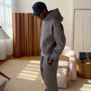 Male Autumn New 2 Piece Set Casual Solid Couple's Hooded Sweatshirt Loose Sweatpants Jogging Sweatshirt Trousers Outfits Suits ﻿