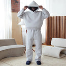 Male Autumn New 2 Piece Set Casual Solid Couple's Hooded Sweatshirt Loose Sweatpants Jogging Sweatshirt Trousers Outfits Suits ﻿