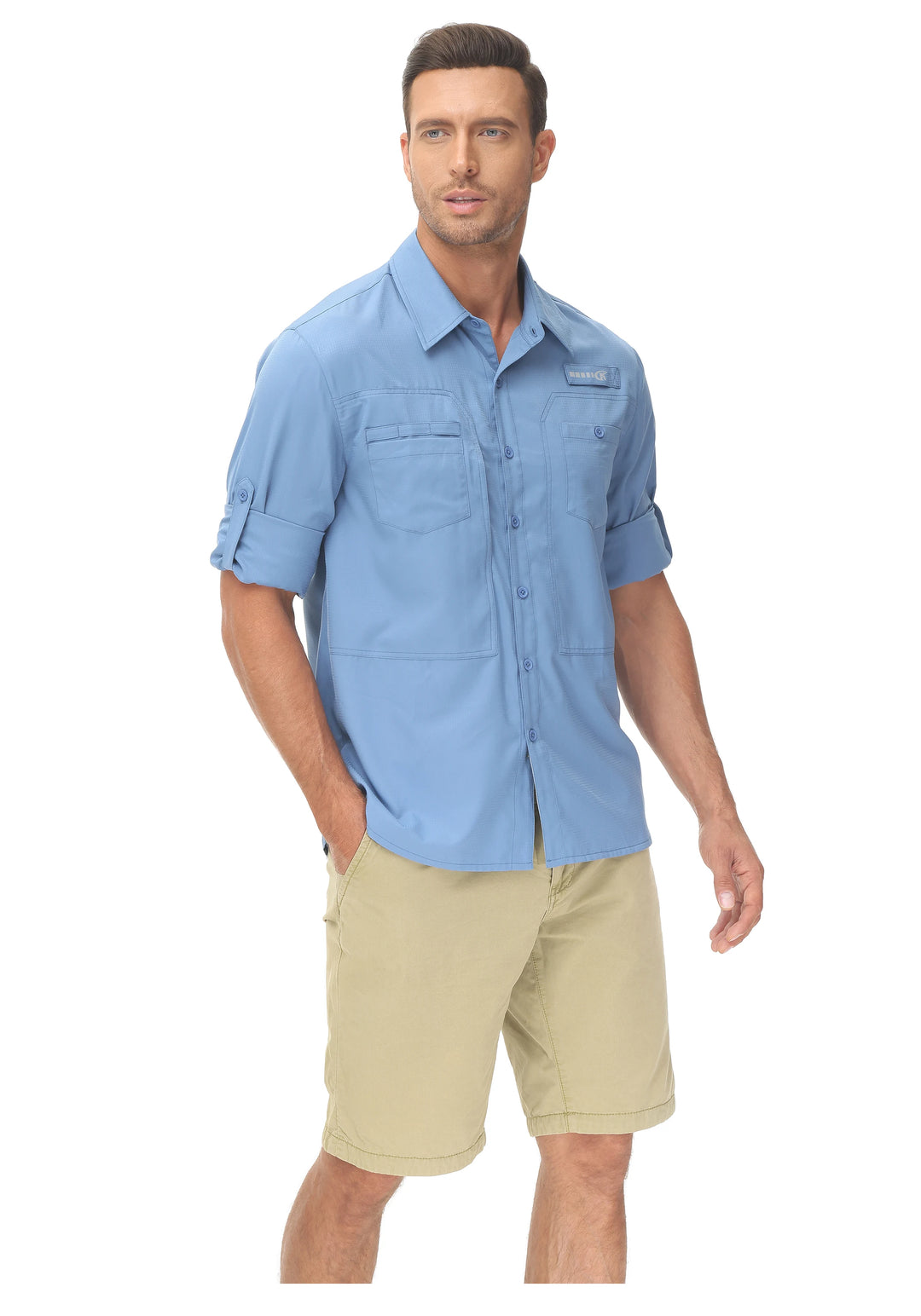 Summer Men's UPF 50+ Casual Long Sleert with Breathable B