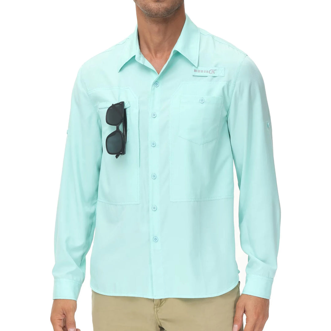 Summer Men's UPF 50+ Casual Long Sleert with Breathable B
