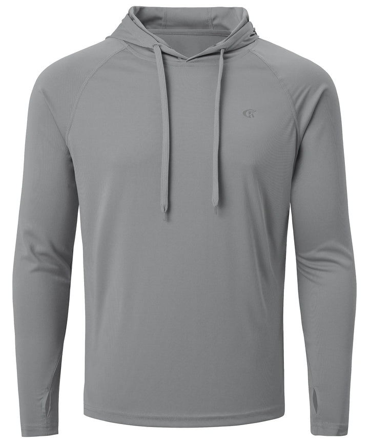 Summer Men's Long Sleeve UPF 50+ Hoodie Shirts, Rash Guard