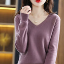 Autumn Winter Women Sweater 2026 Korean Fashion Knitwears Warm Long Sleeve V-neck Knit Pullovers Slim Fit Bottoming Shirt Jumper