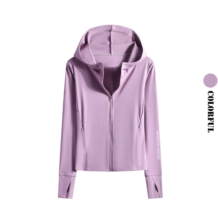 DRUR Autumn Winter Yoga Top Women Hooded Workout Jacket Zip Up Athletic Running Shirts with Pockets Sportswear Christmas Gifts